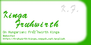 kinga fruhwirth business card